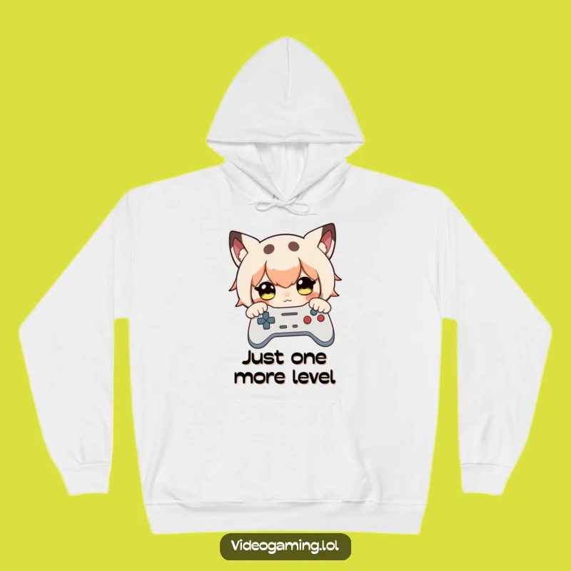 Funny Gamer Hoodie - Cozy Sweatshirt with Curious Character and Controller Art