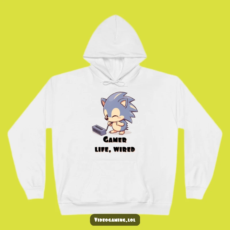 Funny Hedgehog Tech Hoodie: Cozy Gamer Sweatshirt, Warm and Hilarious Gift for Tech Lovers