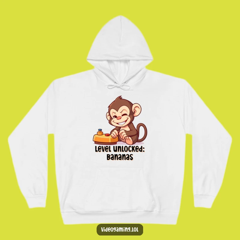Funny Monkey Gamer Hoodie: Cozy & Hilarious Mischievous Monkey Playing Games!