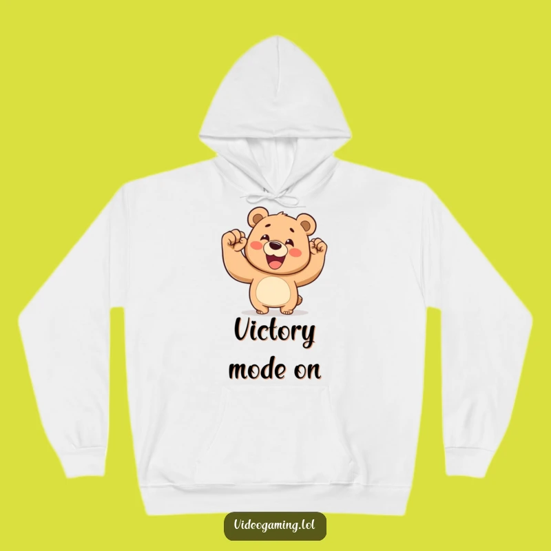 Funny Victory Bear Hoodie - Cozy & Happy Fist Pump Gift