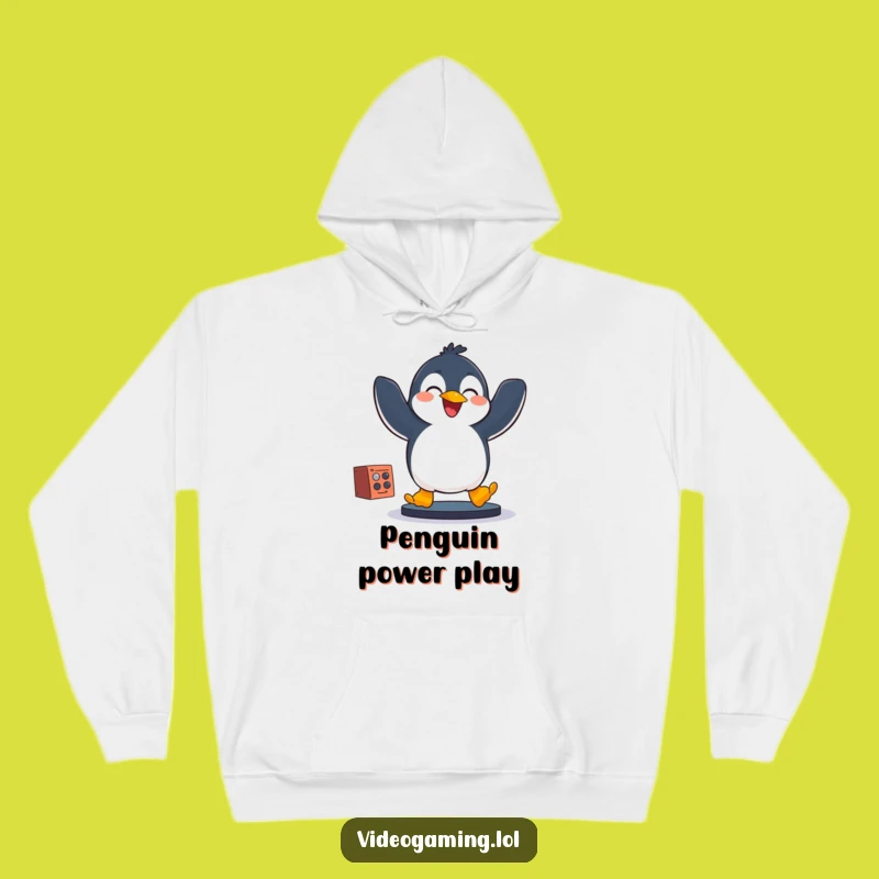 Funny Penguin Gamer Hoodie: Cozy Arctic Champ Gift for Gaming Fans