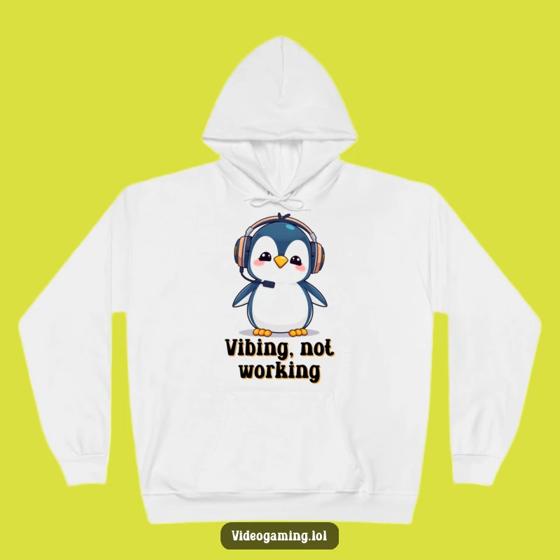 Funny Penguin Gamer Hoodie - Cozy Goofiness for Gaming Nights