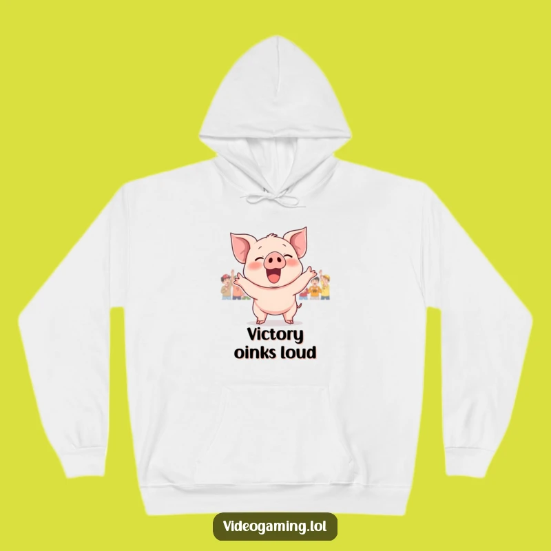 Funny Giggling Piglet Victory Hoodie: Cozy Up and Celebrate in Style