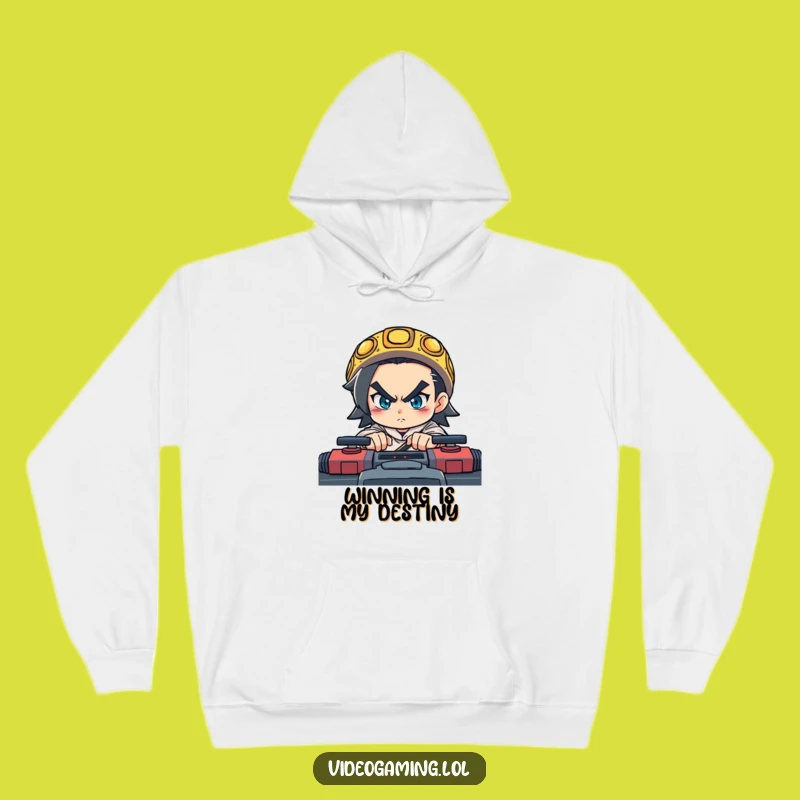 Funny Gamer Hoodie - Cozy Sweatshirt with Determined Character Fast Game Art