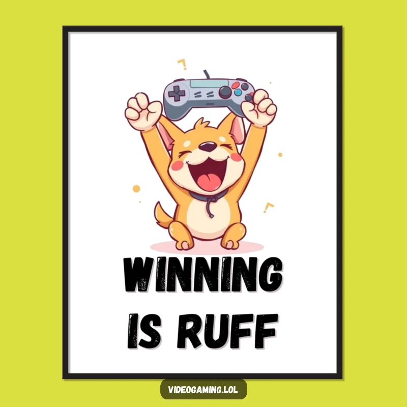 Free Printable Dog Gaming Art - Funny Downloadable Wall Decor