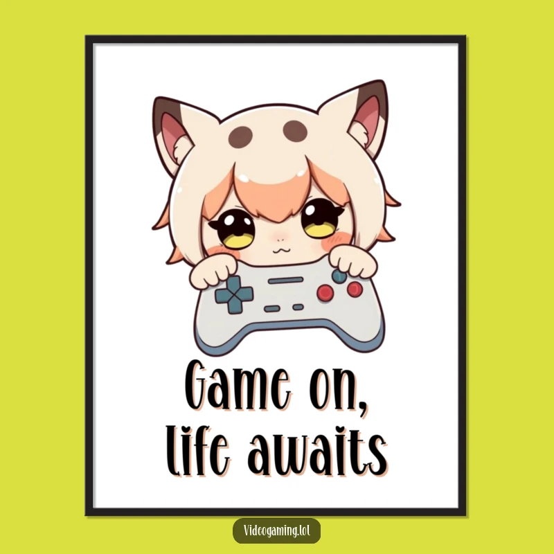 Free Printable Funny Wall Art: Curious Gamer for Gaming Room Decor Downloads