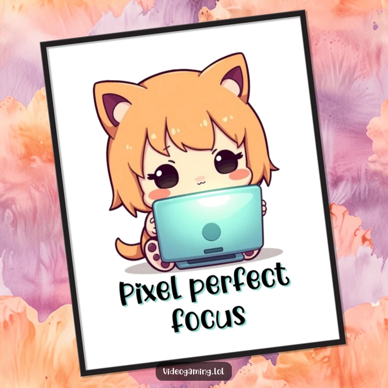 Funny Free Printable Wall Art depicting a curious character glued to a luminous screen, a humorous statement piece.