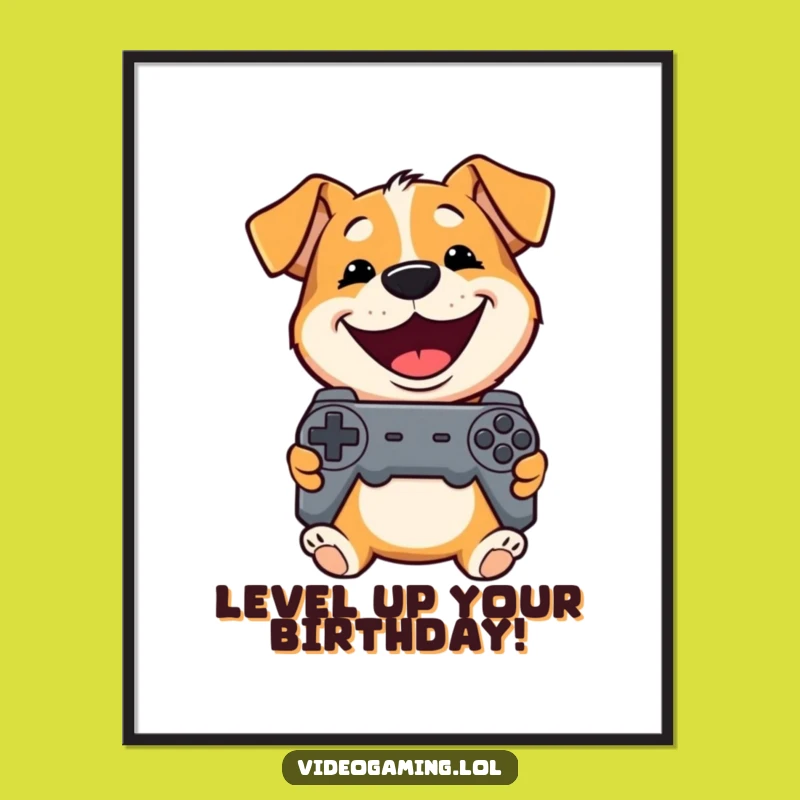 Free Printable Wall Art: Grinning Dog Gamer, Hilarious Downloadable Decor!