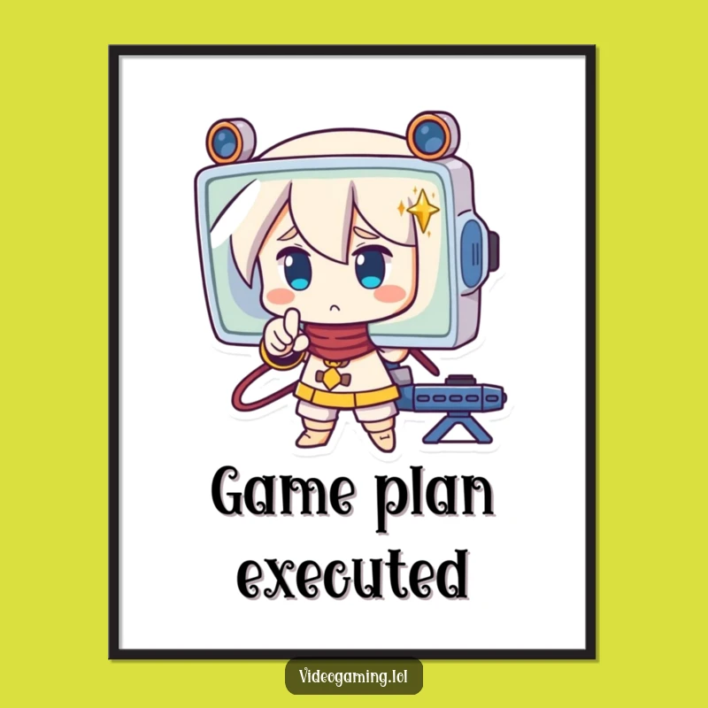 Free Printable Wall Art: Strategic Character Focused on Screen Funny Downloadable Art