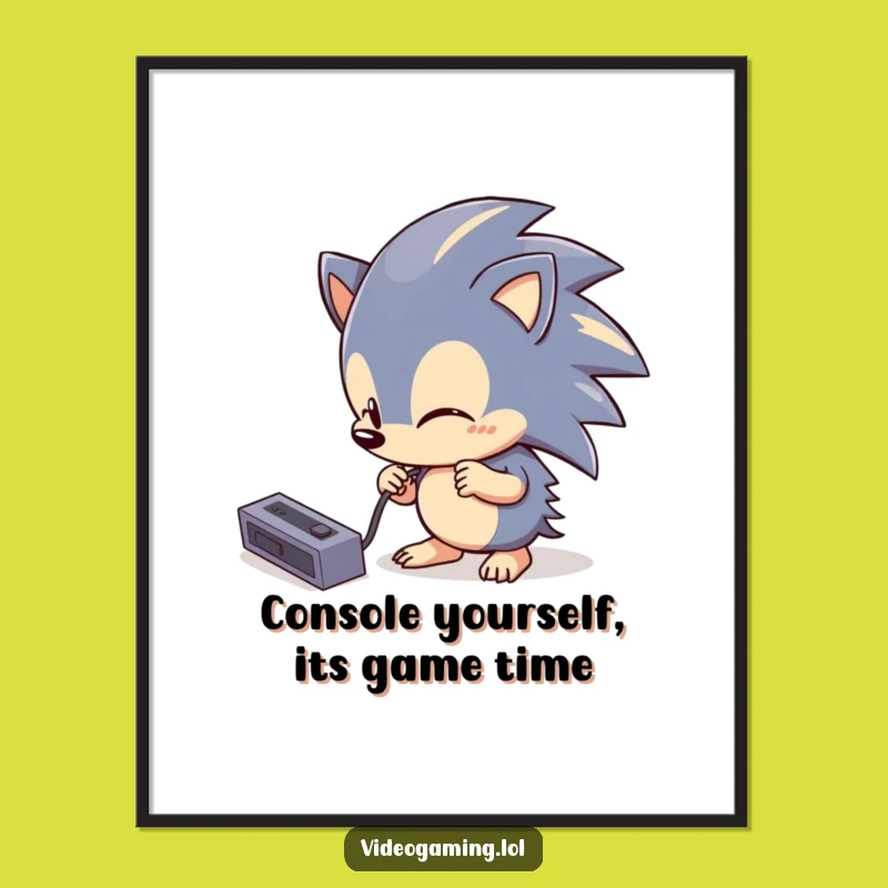 Free Printable Wall Art: Tech Hedgehog - Funny Downloadable Art