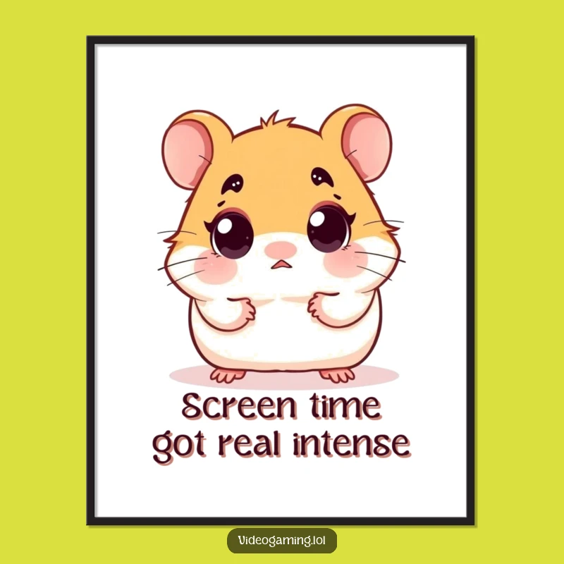 Funny Free Printable Wall Art: Surprised Hamster Staring, Downloadable Quirky Decor