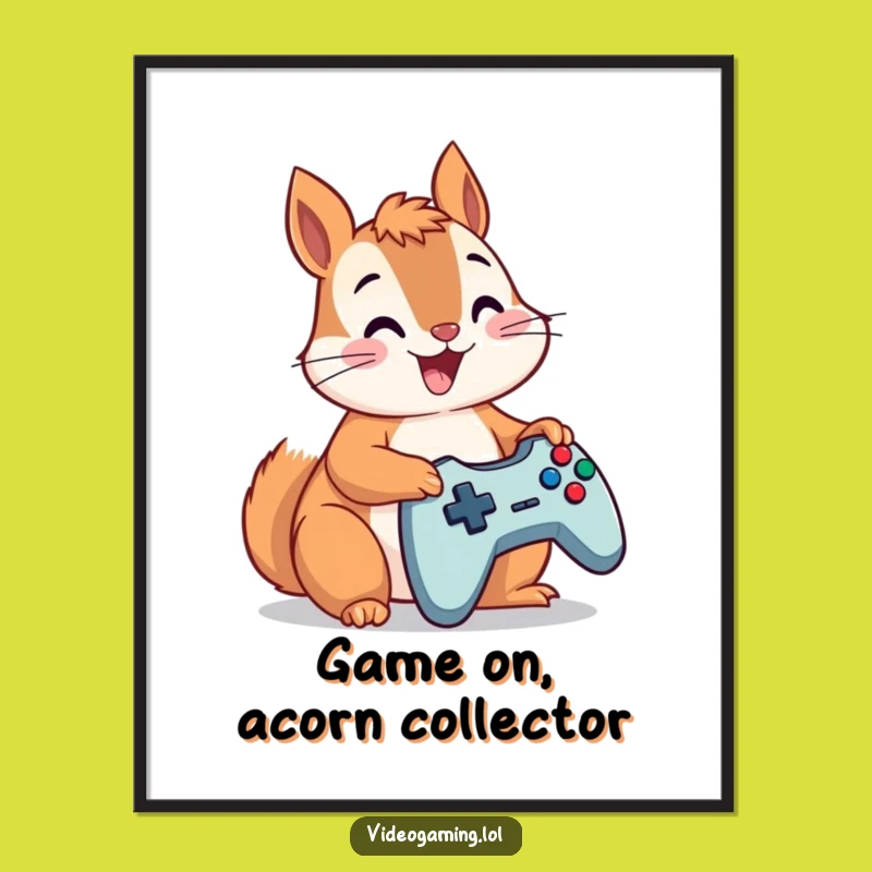 Free Printable Gaming Squirrel Art - Hilarious Downloadable Decor for Gamers!