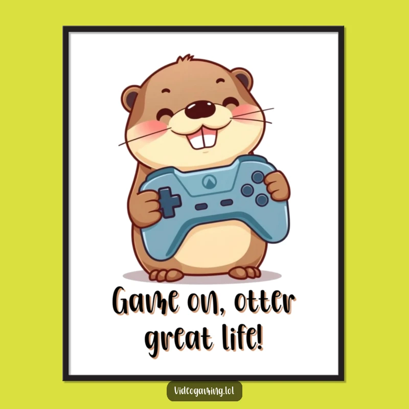 Free Printable Otter Gamer Wall Art: Funny Downloadable Decor for Gaming Room