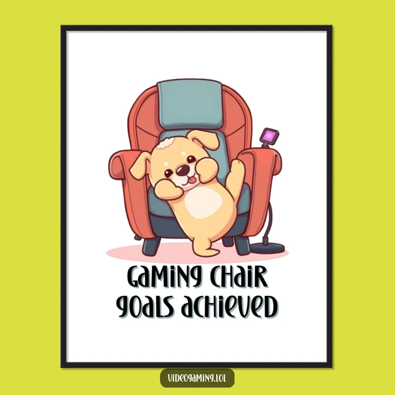 Free Printable Funny Puppy Gamer Wall Art: Hilarious Tumble. Downloadable Decor!