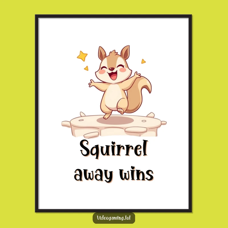 Free Printable Squirrel Gamer Wall Art - Funny Downloadable Decor for Happy Spaces!