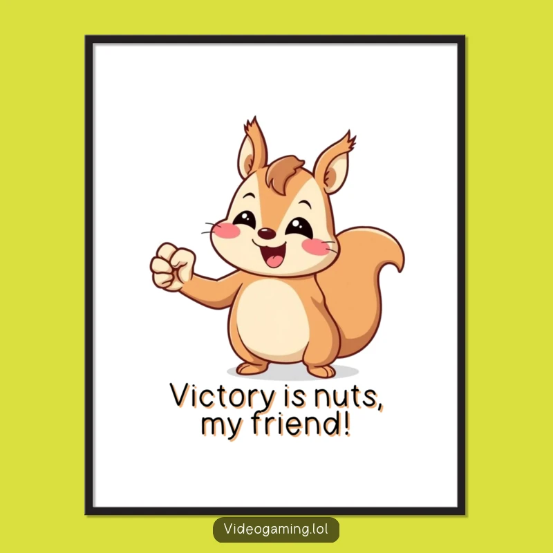Free Printable Wall Art: Victorious Squirrel, Hilarious Downloadable Art!