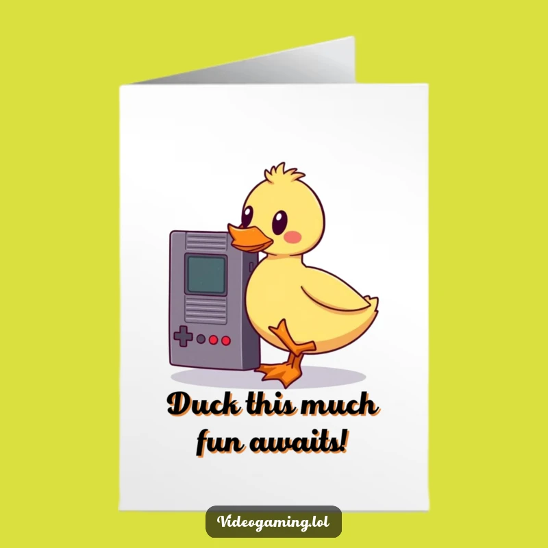 Free Printable Birthday Card Funny Duck Gaming Gift Downloadable