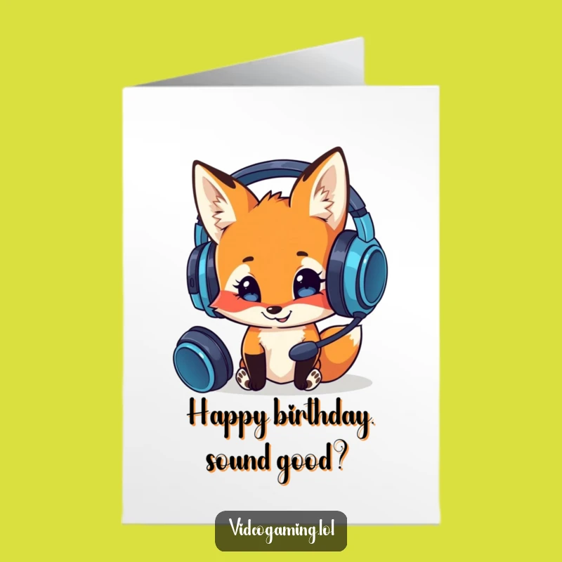 Free Printable Funny Birthday Card: Fox Gamer Gear - Downloadable Joke