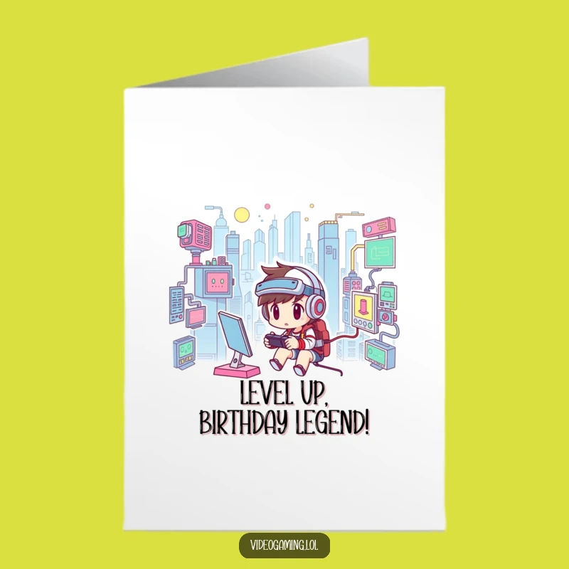 Free Printable Gamer Birthday Card: Funny Downloadable Gift for Virtual World Navigators
