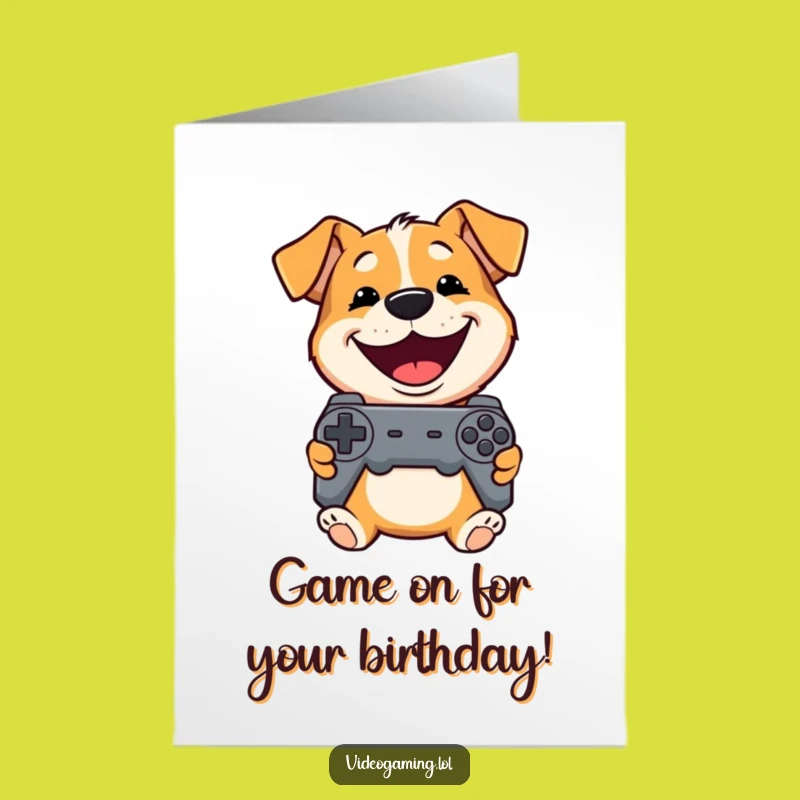 Free Printable Dog Birthday Card: Gamer Pup's Hilarious Celebration!