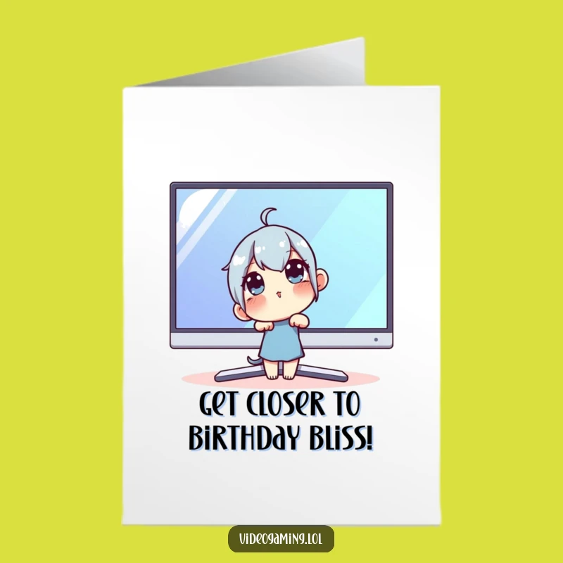 Free Printable Birthday Card: Curious Gamer Monitor Peek Downloadable!