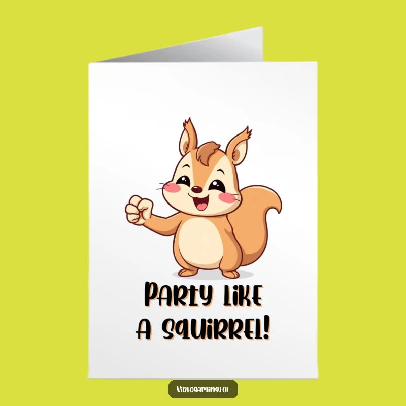 Free Printable Squirrel Birthday Card: Cheerful Victor's Hilarious Wish!