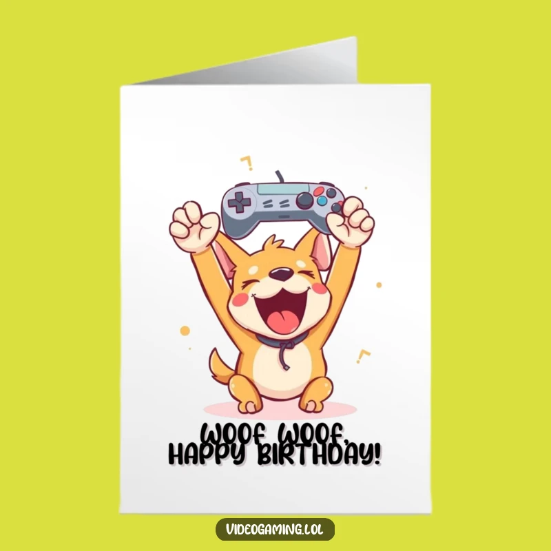 Free Printable Dog Gaming Card - Funny Birthday Downloadable Gift