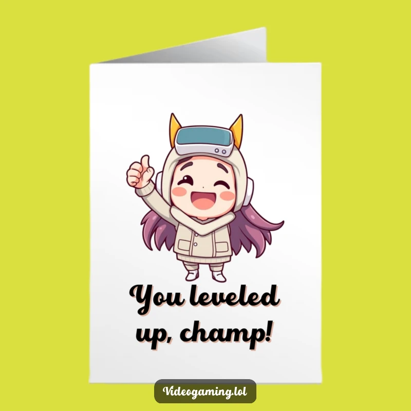 Free Printable Birthday Card: Happy Gamer Wins Funny Downloadable Gift