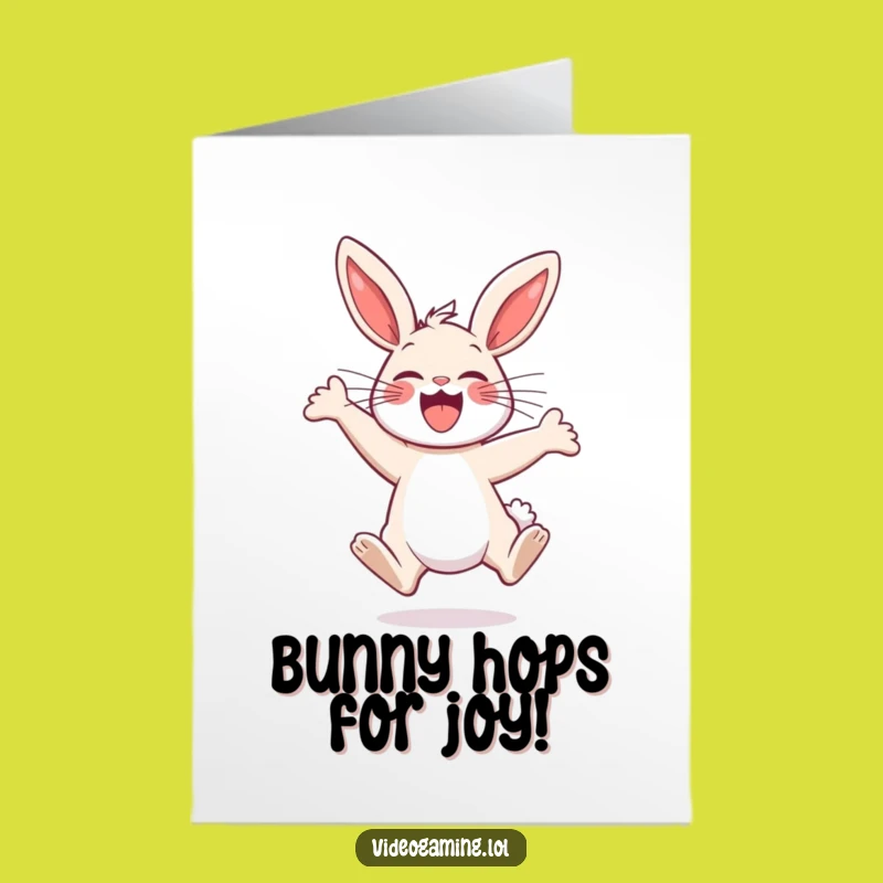 Free Printable Congrats Bunny Card: Joyful Jumping Downloadable Gift for Achievements