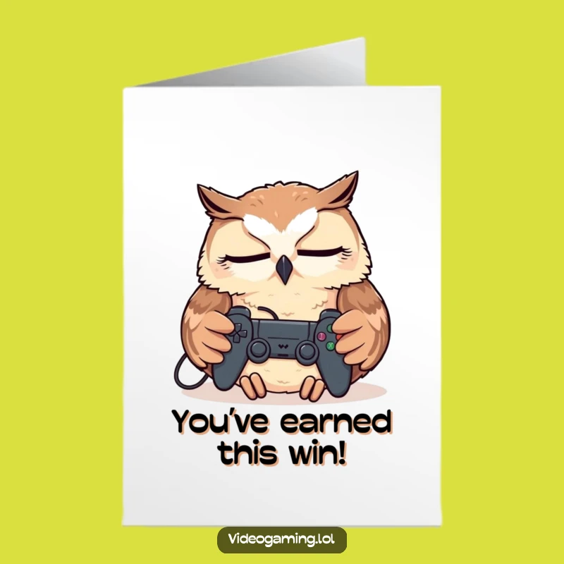 Free Printable Congrats Card: Celebrate Rest with a Tired Owl Downloadable Gift