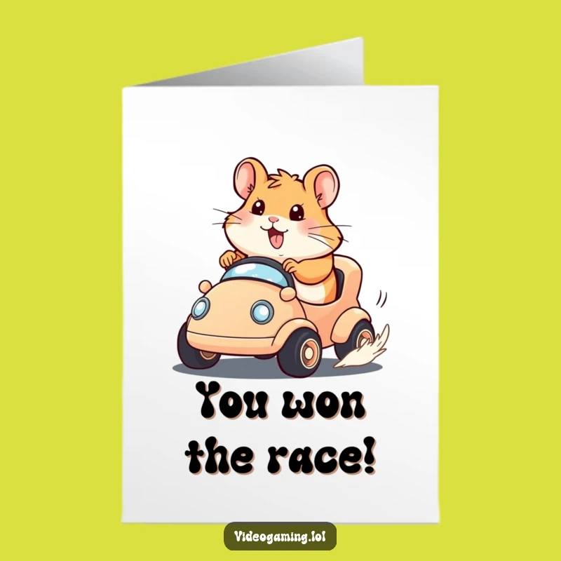 Free Printable Congrats Card: Hamster Victory Lap Downloadable Gift