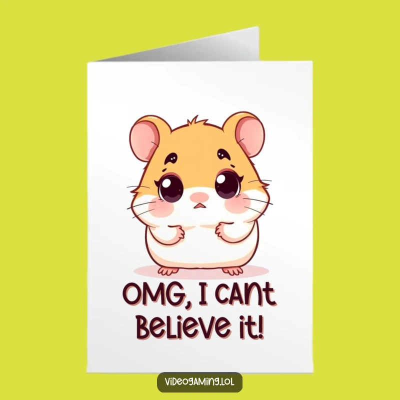 Free Printable Congrats Card: Surprised Hamster, Funny Reaction Downloadable Gift