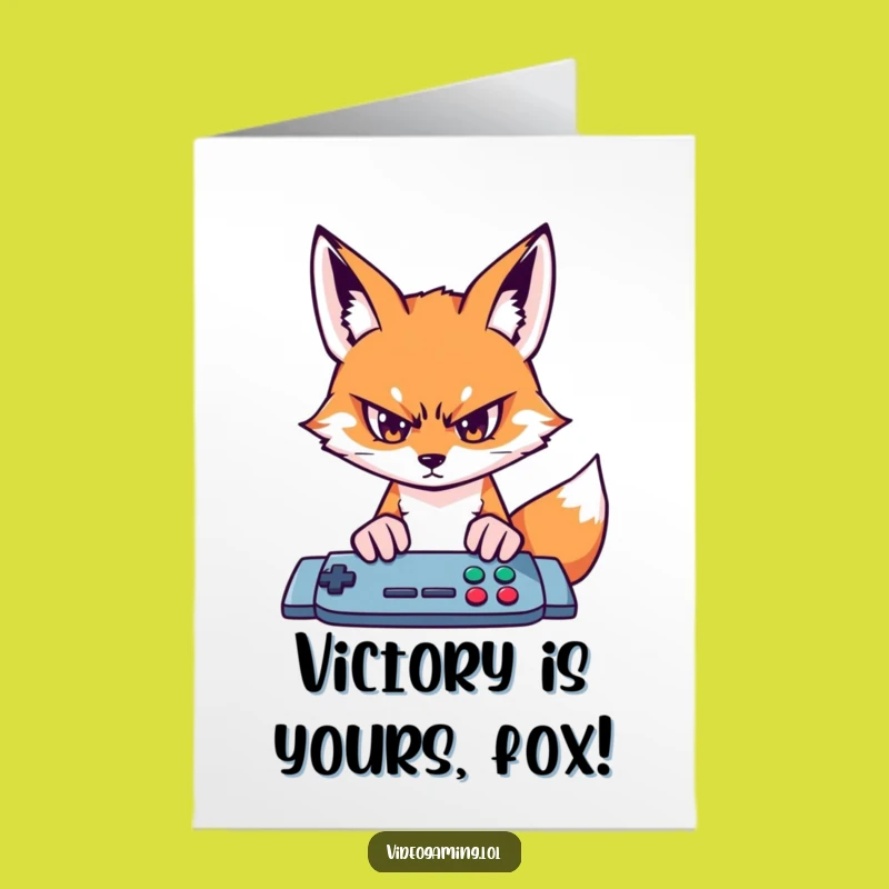 Free Printable Fox Gaming Congrats Card - Intense Downloadable Win Gift