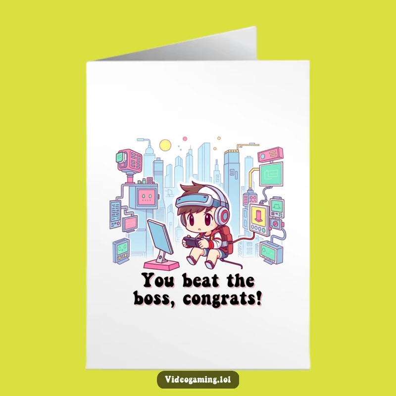 Free Printable Gamer Congrats Card: Funny Downloadable Gift for Virtual Achievements