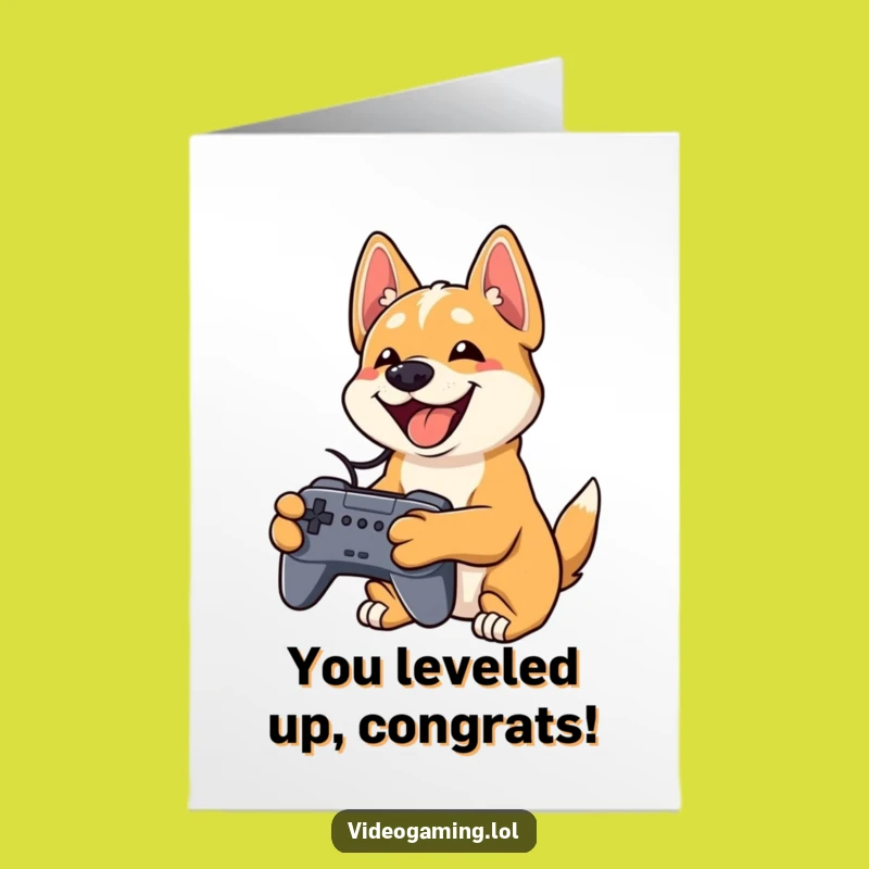 Free Printable Dog Gamer Card: Celebrate Wins with Canine Joy!