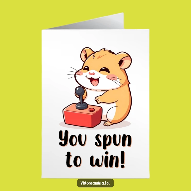 Free Printable Congrats Hamster Card: Funny Gamer Downloadable Gift for Wins