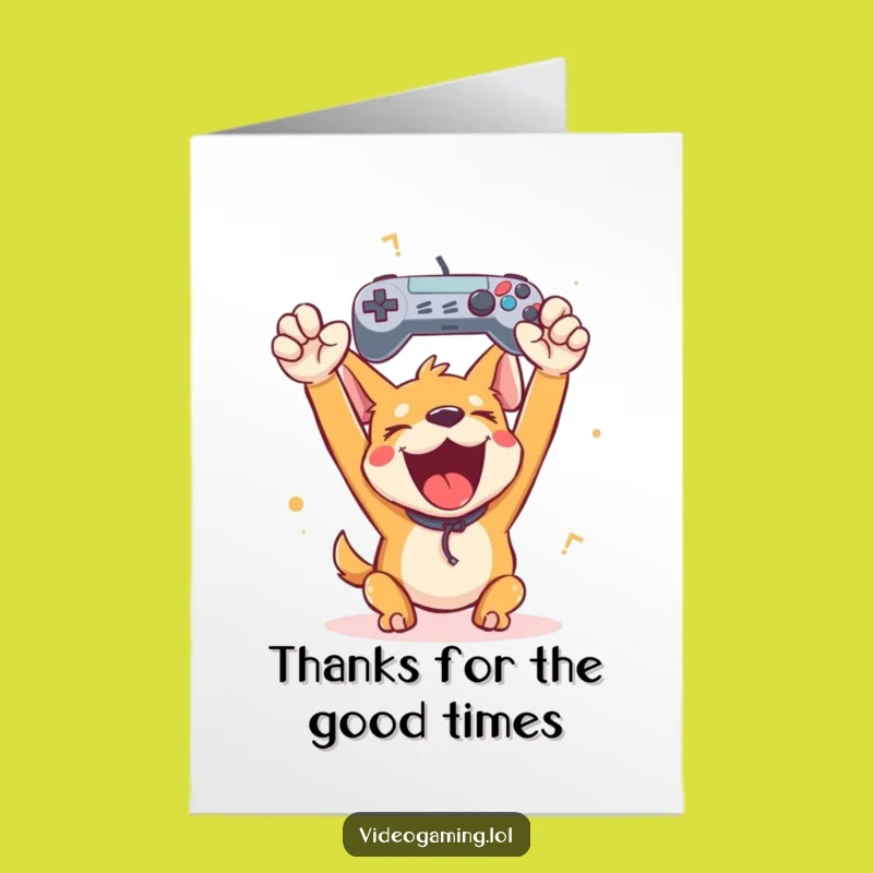 Free Printable Dog Gaming Card - Funny Thanks Downloadable Gift