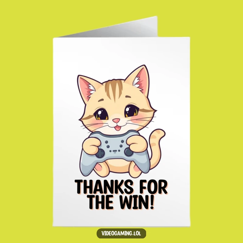 Free Printable Funny Cat Gamer Thank You - Unique