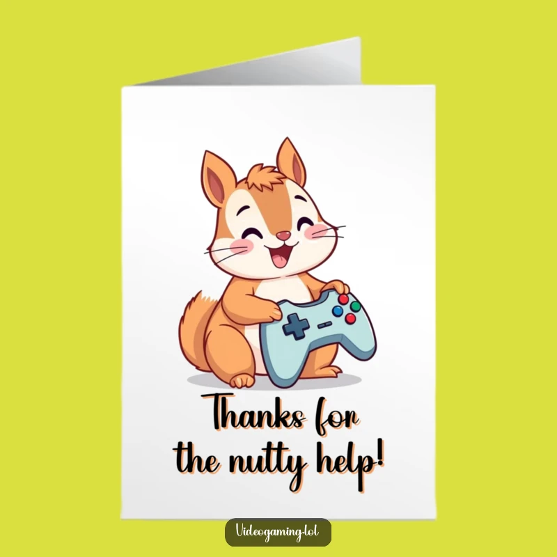 Free Printable Gaming Squirrel Thank You Card - Funny Downloadable Gratitude!