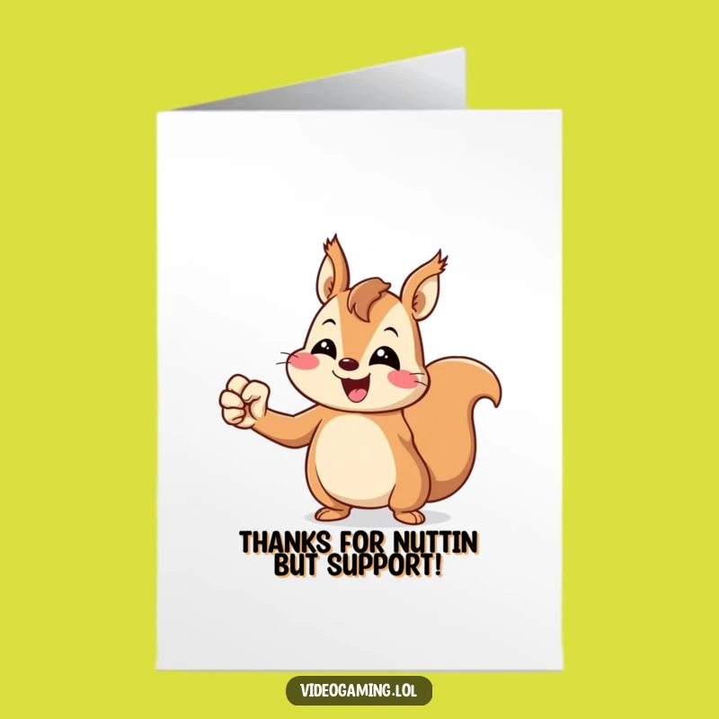 Free Printable Squirrel Thank You Card: Victorious Thanks!