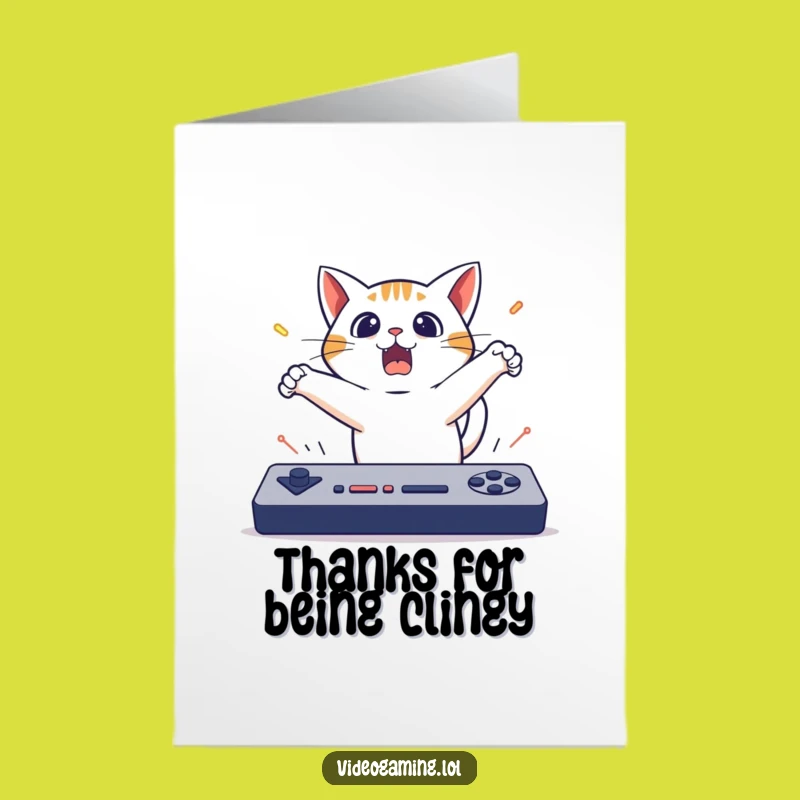 Free Printable Thank You Card: Grateful Cat Gamer, Thanks for the Speed, Downloadable Note