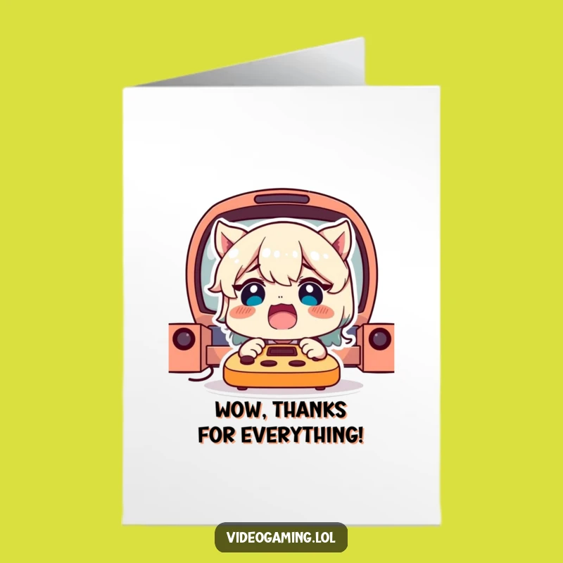 Free Printable Thank You Card: Shocked Gamer Thanks Downloadable!