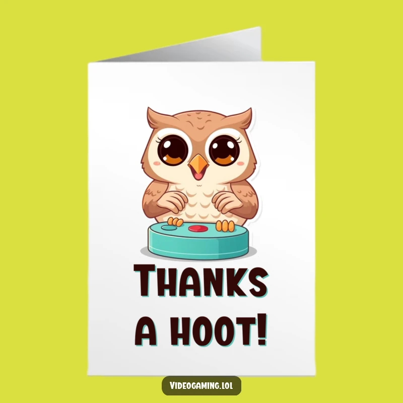 Free Printable Owl Thank You Card: Express Gratitude with Gamer Humor!