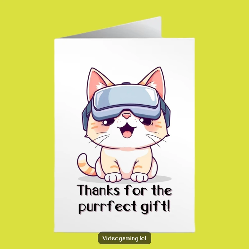 Free Printable VR Cat Thank You Card: Giggle-Worthy Downloadable Gift