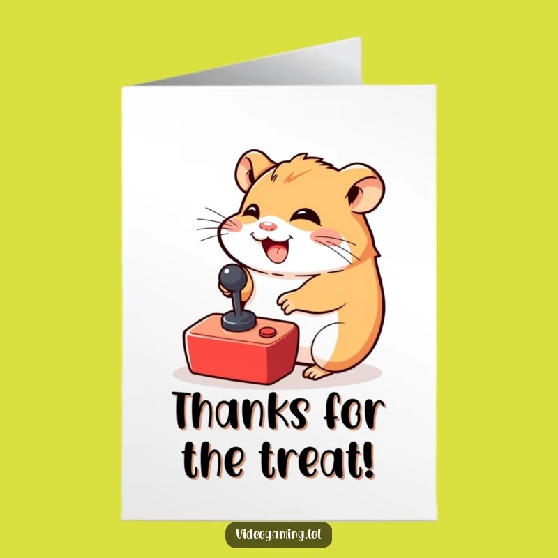 Free Printable Thank You Hamster Card: Funny Gamer Downloadable Gift for Gratitude