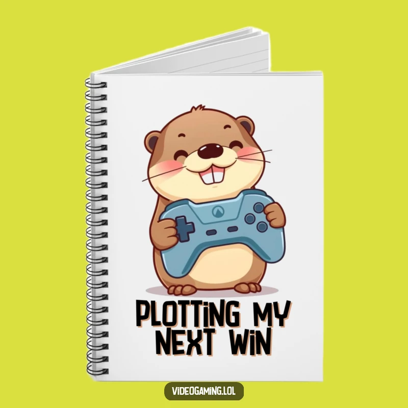 Funny Otter Gamer Notebook - Journal Otter Holding Controller, Creative Funny Gift
