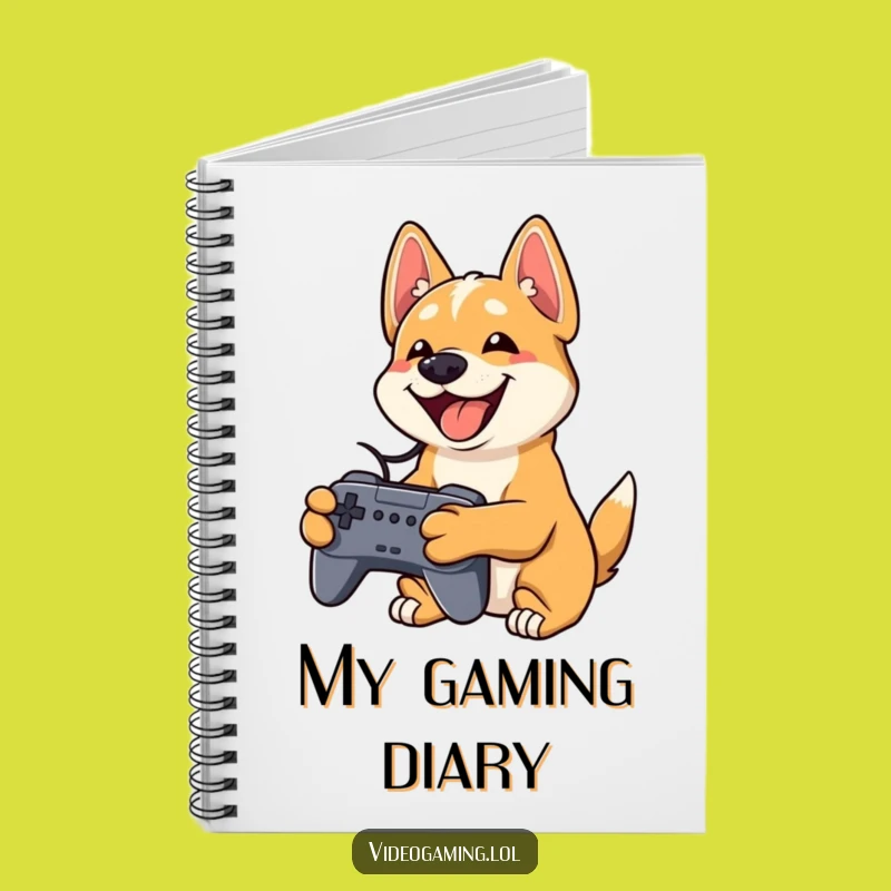 Funny Playful Dog Notebook - Gamer's Journal Gift