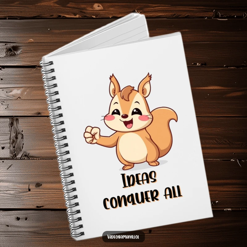 Funny Squirrel Notebook: A cheerful squirrel pumps its fist in victory, ready to help you celebrate and plan.