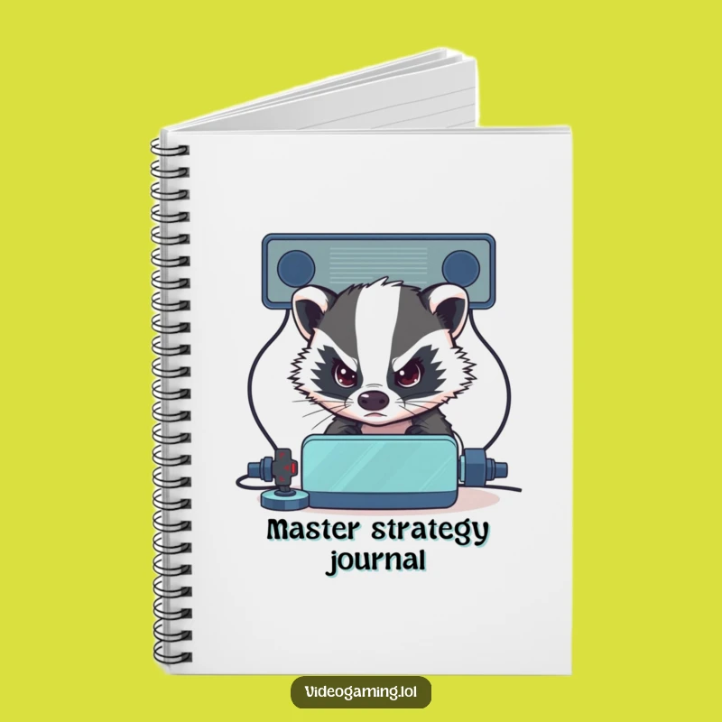Funny Badger Gamer Notebook - Journal Badger Intense Eyes, Creative Funny Gift