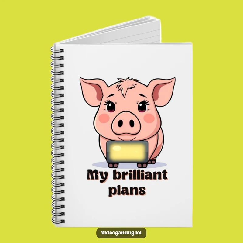 Funny Determined Pig Notebook - Journal Gamer Screen Ideas Gift